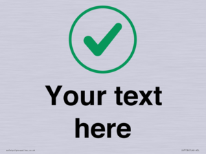 Custom plain background, green tick in circle sign